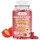 Magneesium Glütsinaat Gummies 500mg - magneesiumilisandi vitamiin B6 täiskasvanutele ja magneesium lastele - Rahulik Magneesium magada, meeleolu, lihaste tugi - maasikamaitse, 60 Gummies