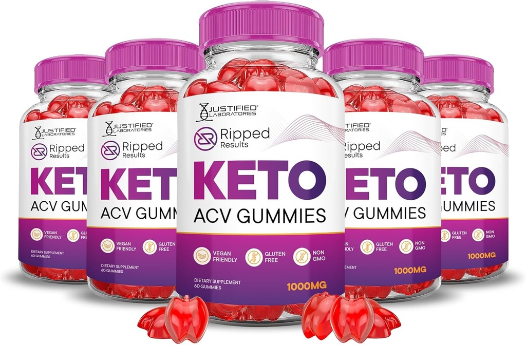 Põhjendatud Laboratories (5 Pack Ripped Tulemused Keto ACV Gummies Advanced Formula 1000MG Ripped Tulemused Formuleeritud Granaatõunapeedi Mahl Pulber B12 Vegan Non GMO 300 Gummys