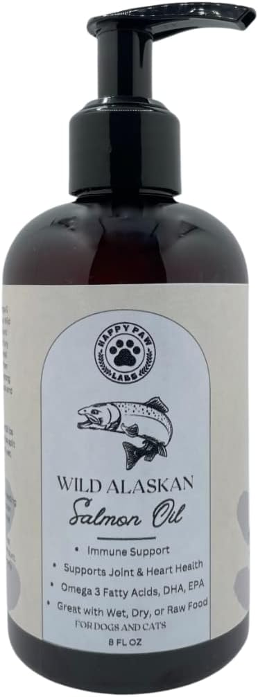 Puhas looduslik Alaska lõheõli koertele ja kassidele - Omega 3 naha ja karva lisand, looduslik EPA + DHA rasvhapped liigese funktsiooni, aju, immuunsuse ja südame tervise jaoks (8 FL OZ)