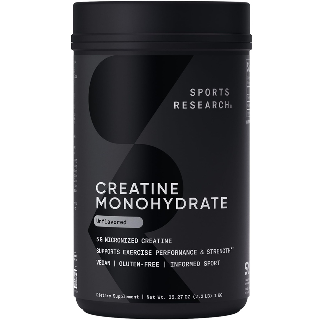 Spordiuuringud Kreatiin Monohüdraat - Gain Lean lihas, parandada jõudlust ja tugevust ning toetada treeningu taastumist - 5 g mikroniseeritud kreatiini - 35,27 oz