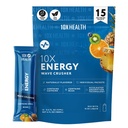10X Tervis - energia lainepurustaja - energiajook 200mg kofeiini, BCAA-de, B-vitamiinide, kiirendatud imendumisega - troopiline Punch Pre-workout jook - 15 joogisegu paketti (Wave Crusher - Energy)