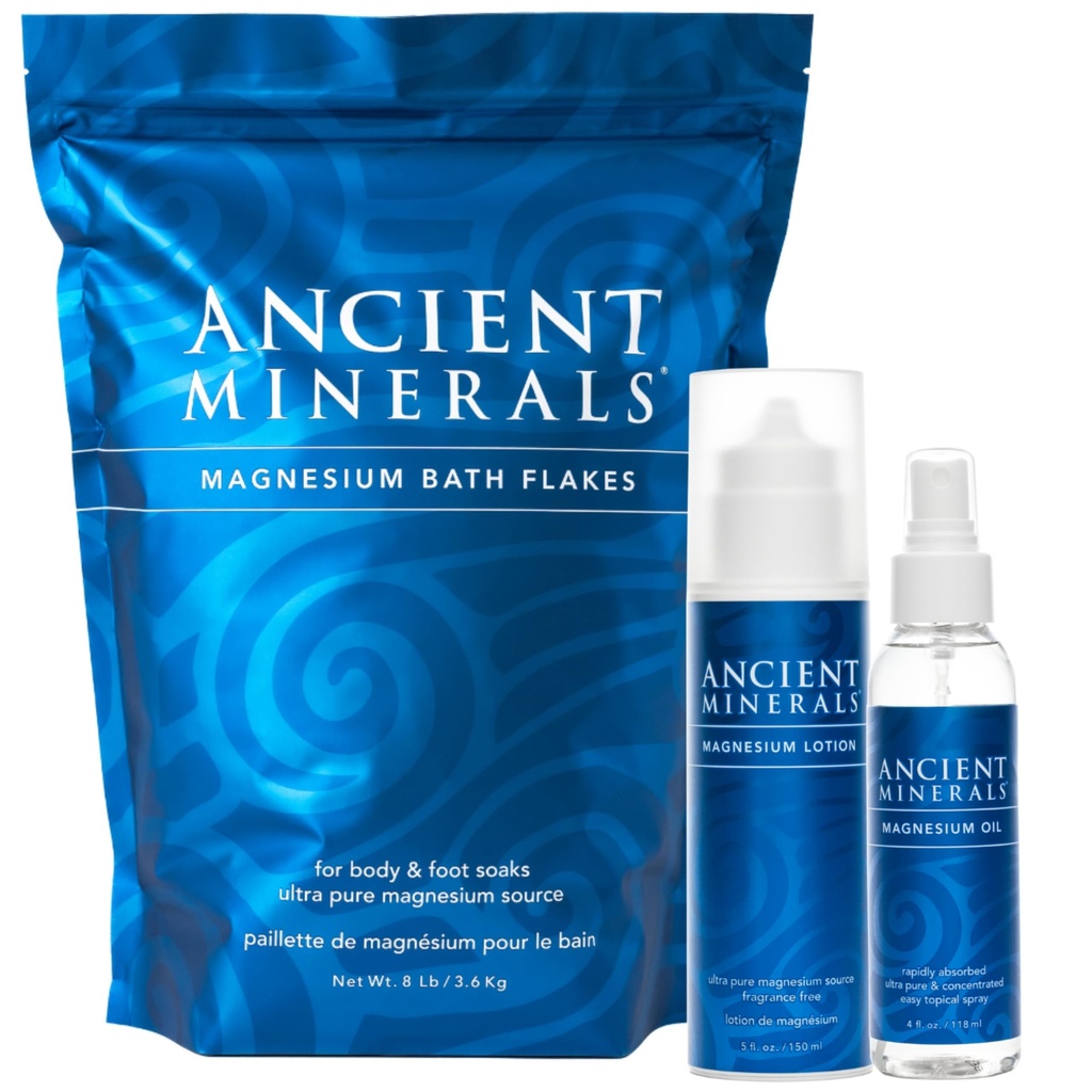 Ancient Mineraalid Magneesium Vannihelbed - Magneesiumõli Spray Ja Magneesium Lotion - Puhas Ehtne Zechstein Chloride