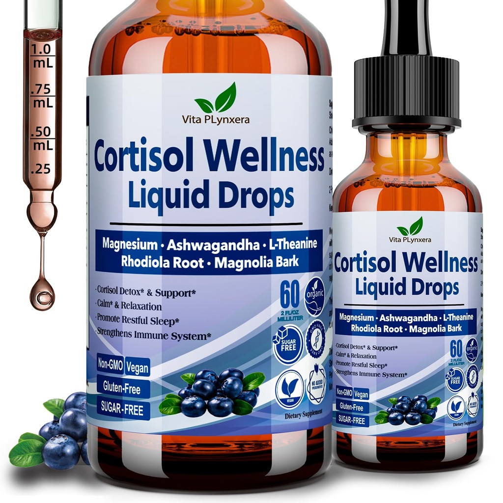 Kortisooli täiendused naistele ja meestele, 17-in-1 kortisooli vähendaja Detox Manager w. Magneesium Glütsinaat Ashwagandha, L-Theanine, fosfatidüülseriin, hormoon Tasakaalustatud naistele, Recess meeleolu fookus, uni