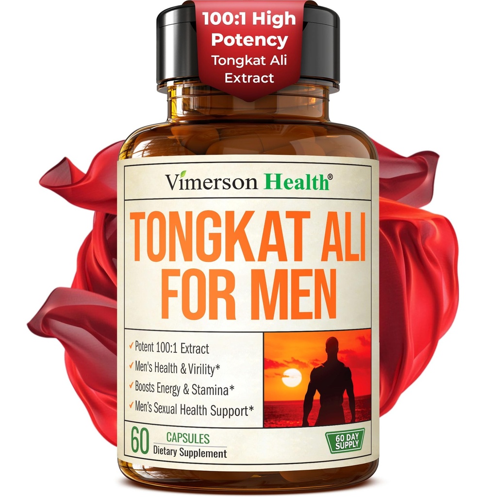 Longjack Tongkat Ali for Men 100:1 Extract – Muscle Builder for Men – Energy & Vitality Support – High-Potency Daily Strength & Drive Formula to Support Stamina & Performance – 60 Capsules