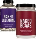 NAKED maitsestamata BCAA 100 sevings + puhas L-Glutamiin 240 kapslid Komplekt: mitte-GMO, gluteenivaba, lihaste taastamine, midagi kunstlikku