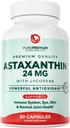 PurePremium Astaksantiin Toidulisandid - Astaksantiin 24mg koos lükopeeniga 50mg Antioksüdandid Täiendus naha ja silmade tervise, & Immuunsüsteemi tugi - Mitte-GMO - 60 loend, 2 kuu pakkumine
