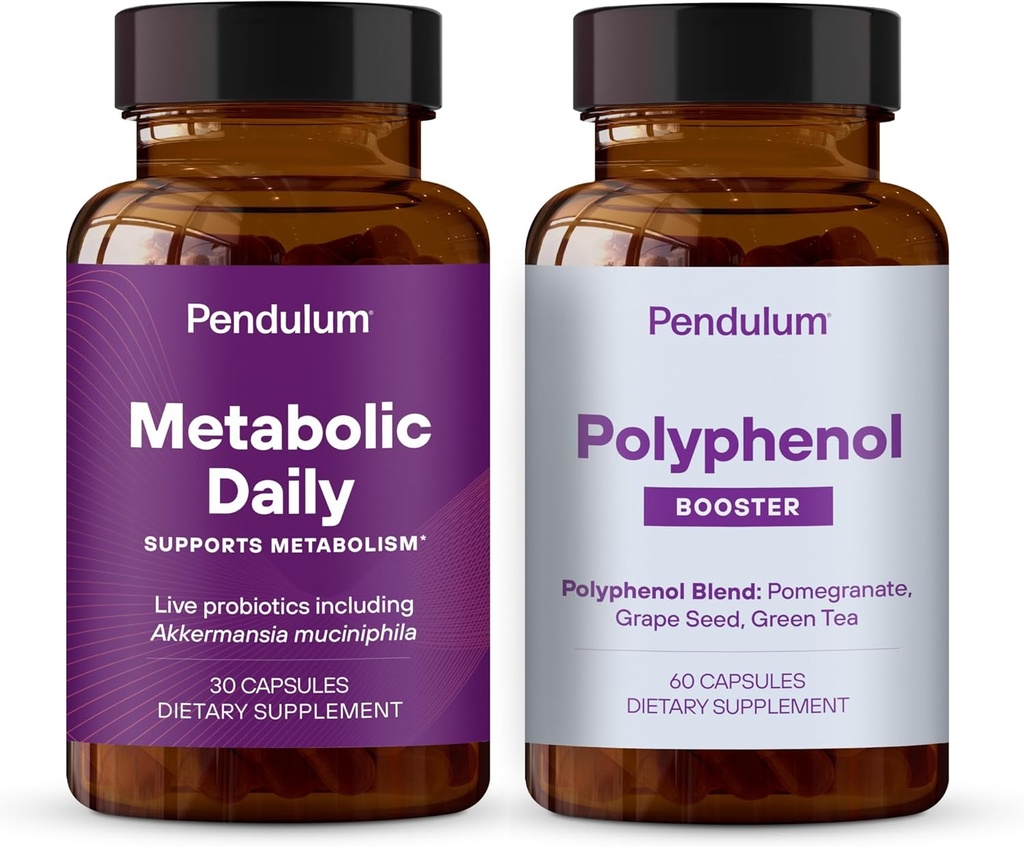 Pendli Metaboolne Daily & Polyphenol Booster Bundle - Proprietary Akkermansia Probiotic Supplement Blend for Improvement Metabolism & Cardio Health