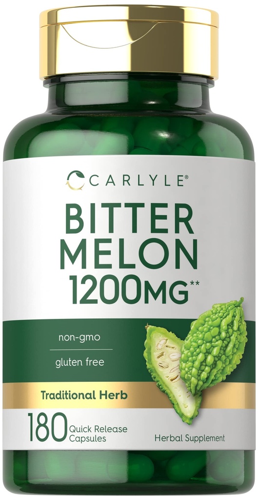 Carlyle Bitter Melon kapslid | 180 Arv | Mitte-GMO & Gluteenivaba ekstrakt | Kompleksne täiendus