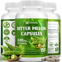 Mõru melonkapslid | 150 Vegankapslid | 150 päeva pakkumine | 9000mg serveerimise kohta | Mõru melonvili 25:1 Väljavõte | 100% puhas & looduslik | Gluteenivaba täiendus | Ultimate kontsentratsioon