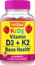 Well Yeah Vitamiin D3 + K2 lastele Kummid - Vitamiin D3 1000 RÜ, K2 100 MCG - Luu ja lihaste tervise toetamine, looduslikud maitsed, GMO-vaba, Gluteenivaba, Vegan - K2 D3 Vitamiin Supplement - 60 Gummies