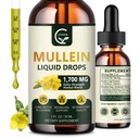 (2 Pack) Mullein tilgad kopsudele - kopsud puhastavad ja hingamisteede tugi, võimas 4 in 1 Mullein Leaf ekstrakt leedrimarjaga, vahukommi juur ja oranž koor bronhide toetamiseks, 1 Fl Oz