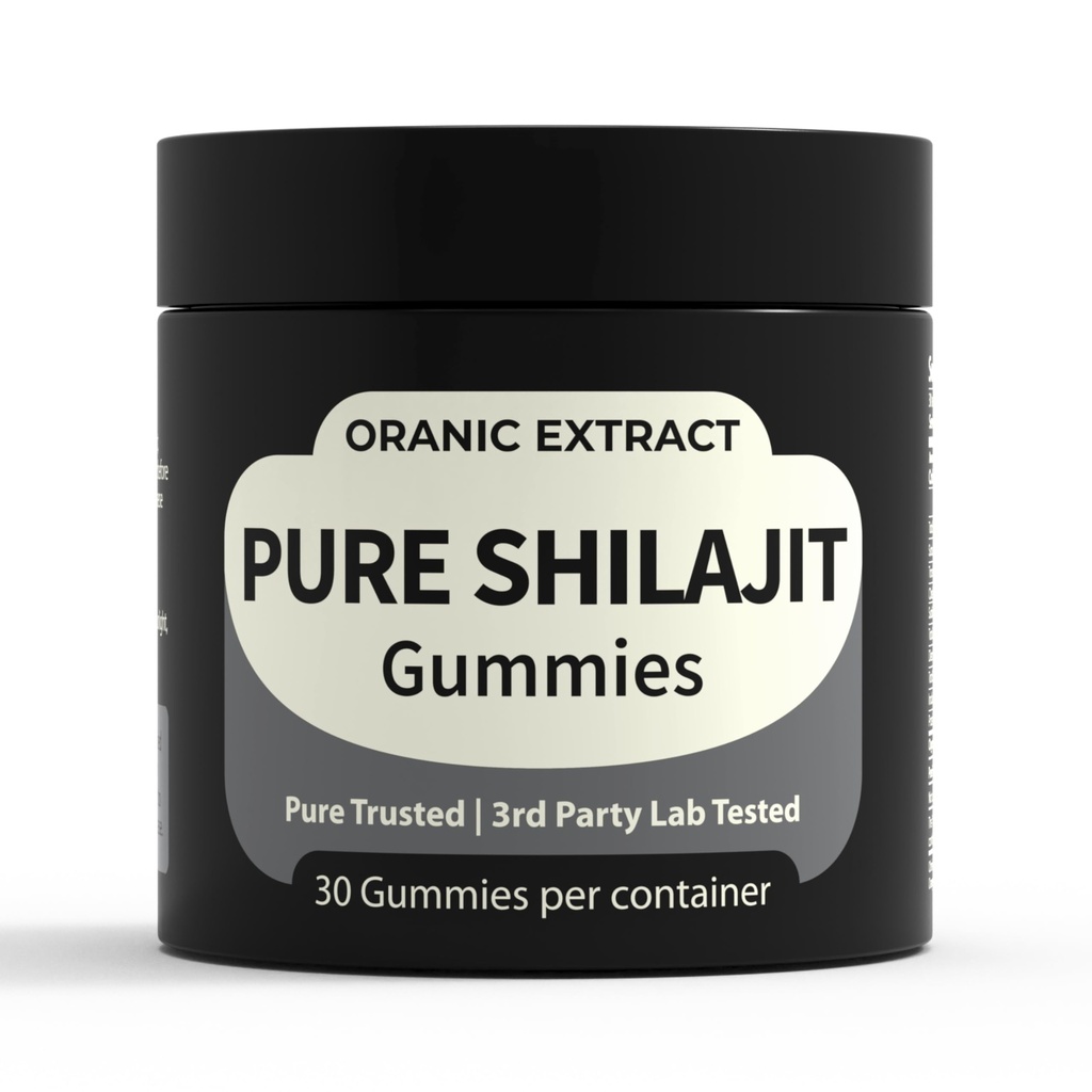 Shilajit Gummies-Himalayan Allikas 9000mg, energia ja immuunsuse toetus meestele ja naistele, Fulvic Acid + 85 Trace Minerals, Manuka Honey Flavor, Organic, Non-GMO, 30 Vegan Gummies