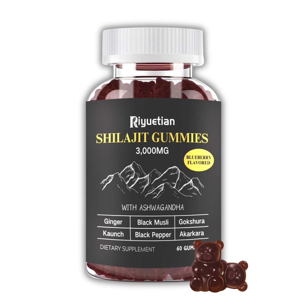 Pure Himalayan Gold Shilajit Gummies for Men Supplement with Fulvic Acid | Pure Shilajit for Men Gummies | Healthy Aging, Boost Energy & Immune Support, Vegan & Non-GMO, 60ct