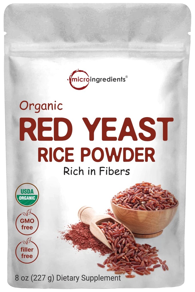 Mikrokoostisosad Orgaaniline Punase Pärmi Riisi Pulber, 8 Ounce (1 Aasta Tarne), Mitte-GMO, Vegan Sõbralik