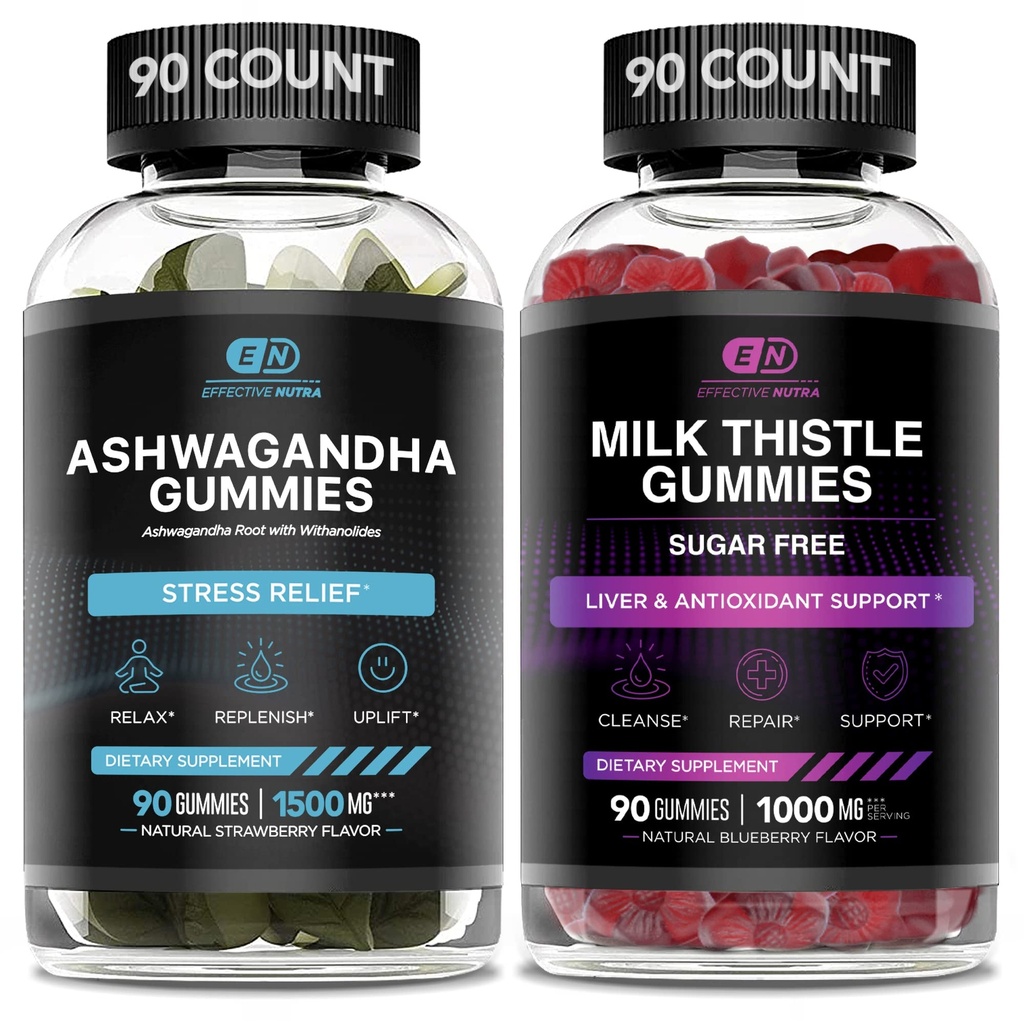 TÕHUS NUTRA Ashwagandha Gummies & Milk Thistle Gummies