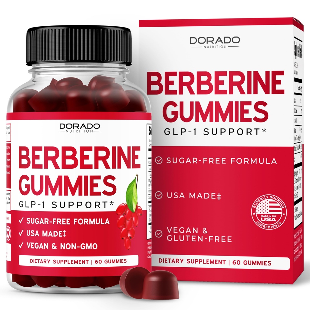 Berberine Gummies koos Ceylon Cinnamon (1,200mg) Premium Sugar-Free Berberine Ceylon Cinnamon täiendus täiskasvanutele - Kolmanda osapoole testitud, mitte-GMO & Made USA - 60 Count närimiskummid