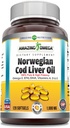 Amazing Omega Norra tursamaksaõli (Omega-3, EPA/DHA) täiendus | 1000 Mg per Serving | 120 Softgels | Orange Flavor | Non-GMO | Gluteenivaba | Valmistatud USA-s