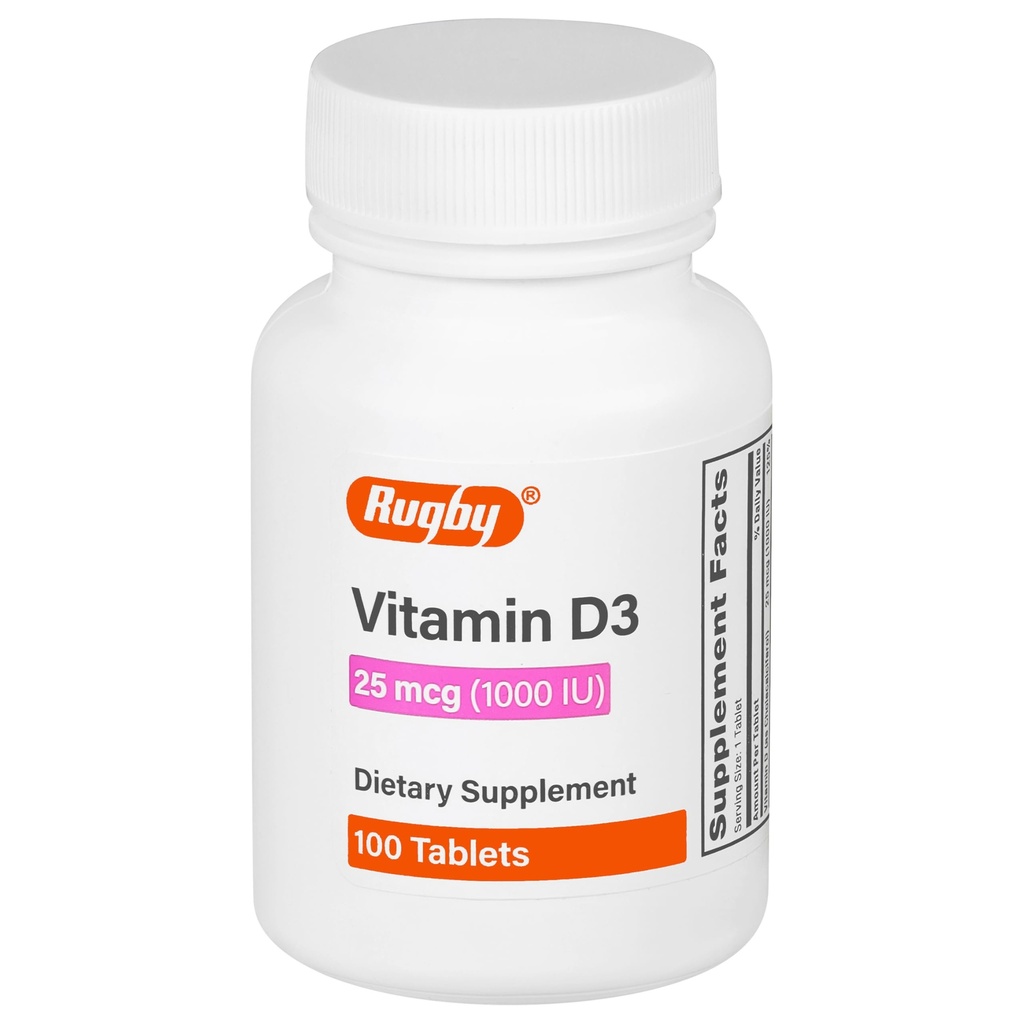 Ragby Vitamiin D3, 25 mcg (1 000 RÜ) - toidulisand - 100 tabletti (1 pakend)