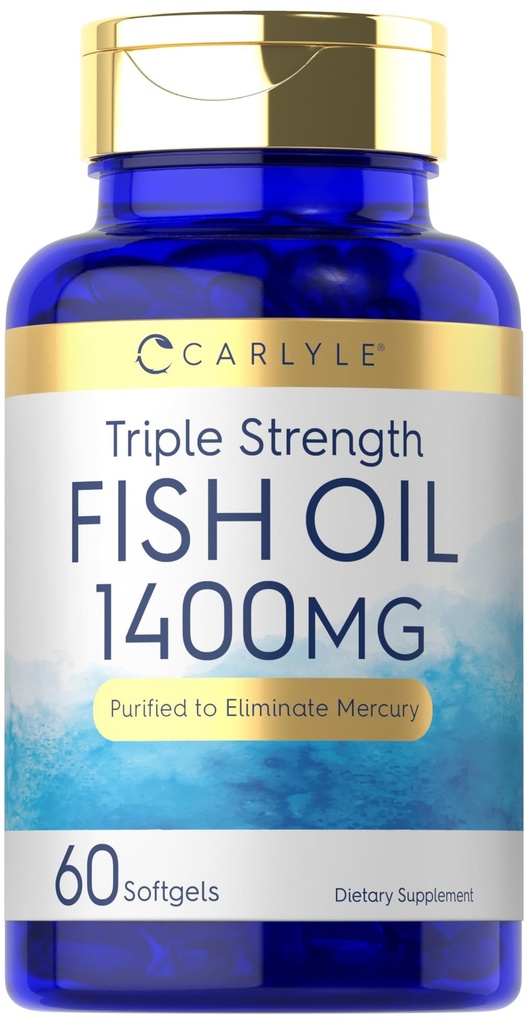 Carlyle Triple Tugevus Omega 3 Kalaõli | 1400mg | 60 Softgels | Mitte-GMO, Gluteenivaba Lisand