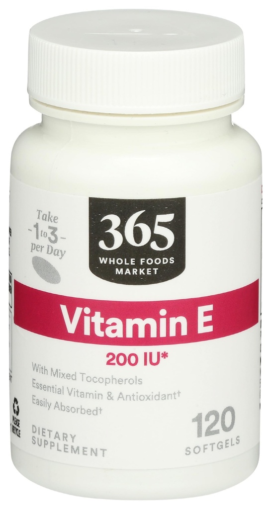 365 kogu toiduturul, vitamiin E 200 IU, 120 CT