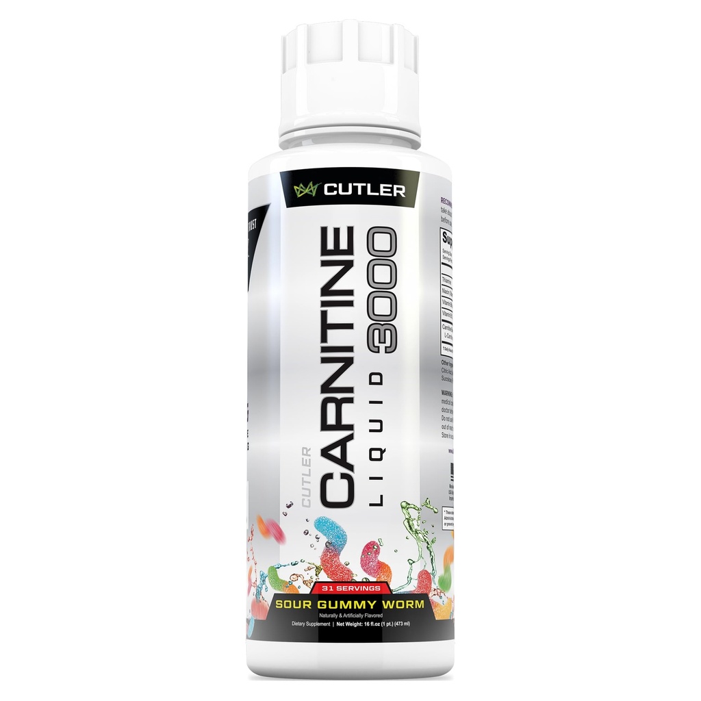 Cutler Nutrition Vedel L-karnitiin Fat Burner Supplement atsetüül L-karnitiin & L-karnitiin Tartraat - Fat Burner valem optimaalseks imendumiseks, energia ja lihaste toetamine | Hapu Gummy Maitse