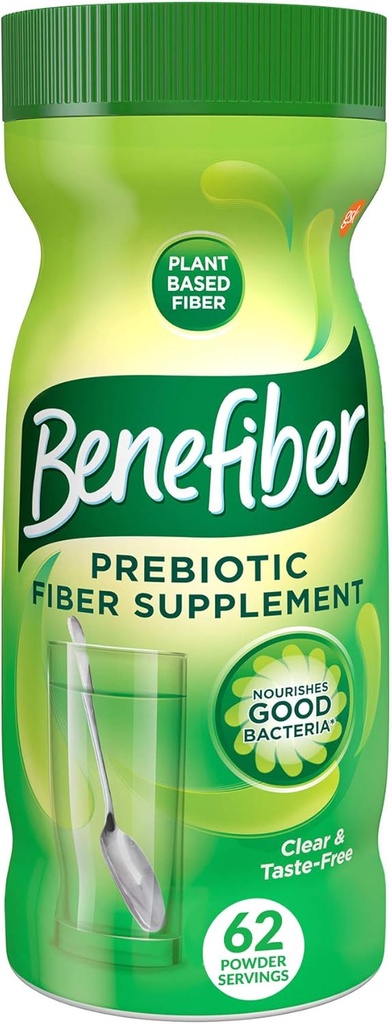 Benefiber Daily Prebiotic Fiber Supplement Pulber seedetrakti tervise, Daily Fiber Pulber, Maitsestamata - 62 Servings (8,7 Ounces)