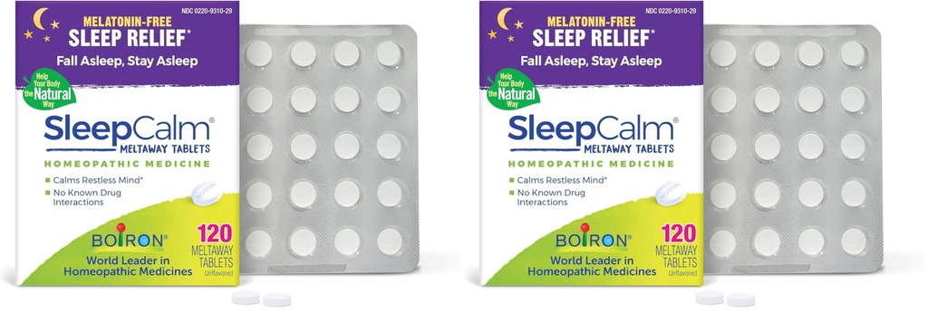 Boiron SleepCalm tabletid Uneabi sügavaks, lõdvestavaks, rahulikuks öiseks uneks - melatoniinivabaks ja mitte-harjumuste moodustamiseks - 120 loend (2. pakk)