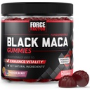 Jõufaktor Black Maca Gummies, Black Maca Juur, et parandada meeste ja naiste elujõudu, suurendada energiat ja tugevust, koos BioPerine'iga superior imendumiseks, maitsev kirg Marja maitse, 60 Gummies
