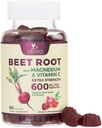 Beet Root Supplement Gummies - 500mg Per Serving koos peediekstrakti pulber C-vitamiin ja magneesium - toetab energia südame tervist ja lämmastikoksiidi tootmist - punase peedi toidulisandeid Gummy - 60 Gummies