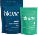 Bio.me Daily Prebiotic Fiber & Synbiotic Bundle - Fiber Powder for Digestive Health & Bloating - Pre, Pro, Postbiotic for Gut Health & Immune Support, Non-GMO, Gluteenivaba - 30 Servings, 60 kapslit