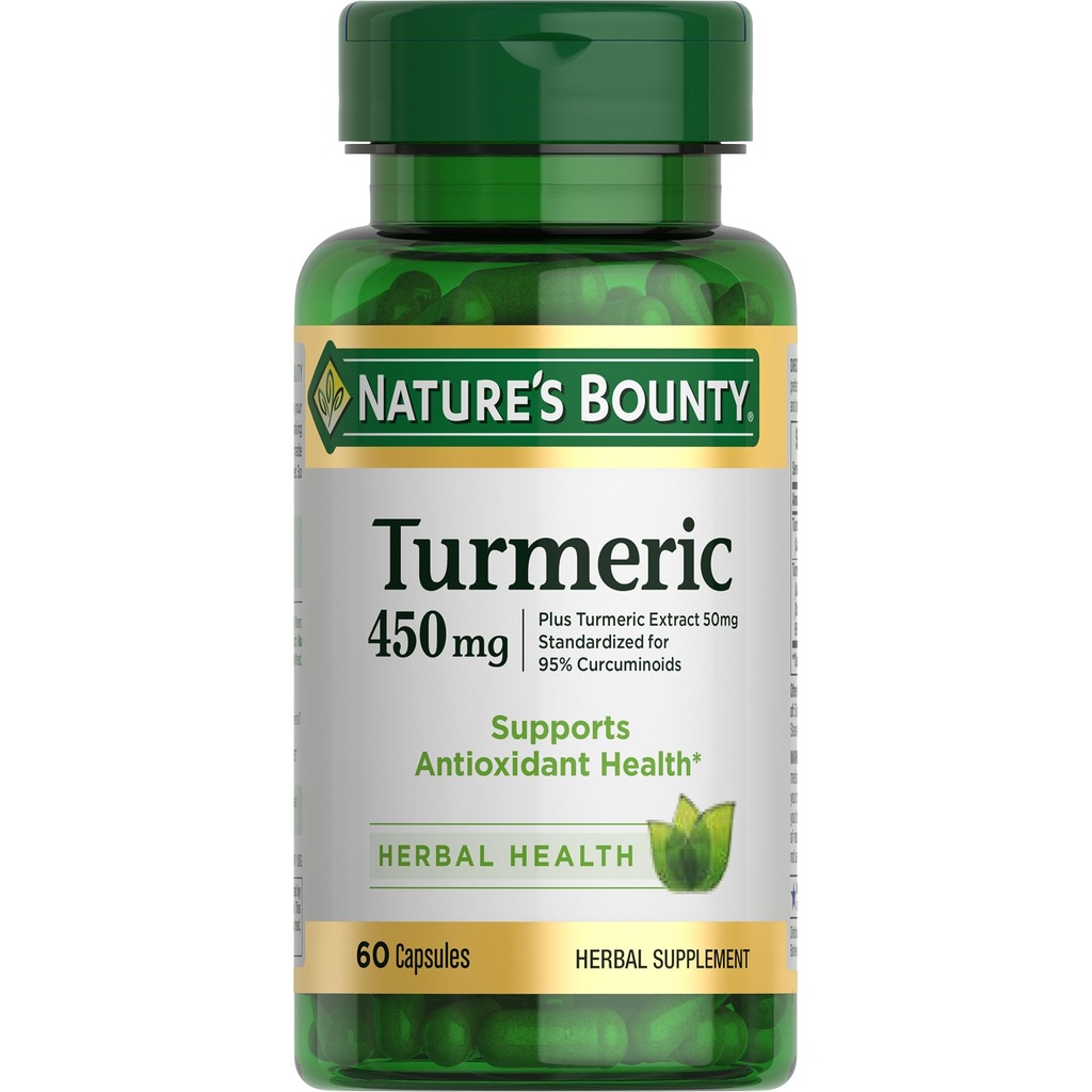 Looduse pearaha kurkumkapslid, taimsed toidulisandid taimsete antioksüdantidega, 450 Mg, 60 Ct