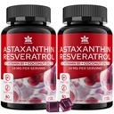 Astaksantiin täiendab 24mg Gummies koos Resveratrooliga, vitamiin B1, kookosõli - vetikate orgaanilised antioksüdandid meestele ja naistele Tervislik vananemine, nahk, silmad, immuunne - vegan, suhkruvaba, mitte-GMO, 120 serveerimist