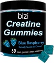 Bizi Kreatiin Gummys meestele ja naistele - 1 g kreatiini monohüdraati kummi kohta - arbuusi maitse - treening, lihaste kasv ja taastumine täiendus - Vegan & gluteenivaba (60 ct) (sinine vaarika)