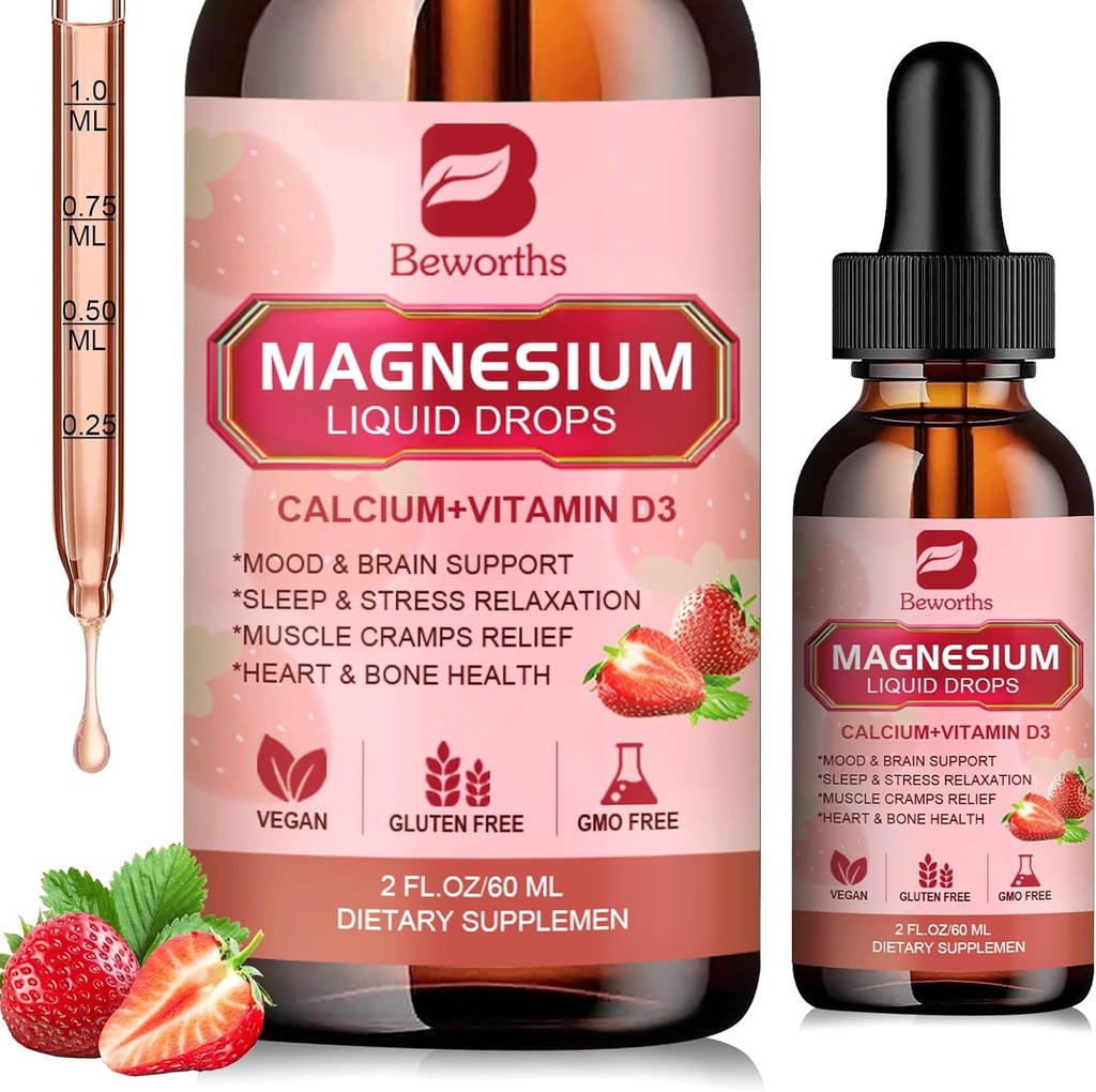 Magneesium Vedel Tilk, Magneesium Glütsinaadi Täiendus Kompleks Magneesium Tauraat, tsitraat, Kaltsium, Kaalium, Vitamiin, Tsink - Toetus Lõõgastav, Energia Ja Soole Tervis