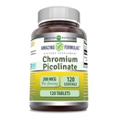 Hämmastav valemid Kroom Pikolinaadi Lisand | 200 Mcg Serving | Tabletid | Mitte-GMO | Gluteenivaba | Valmistatud USAs (120 Count)