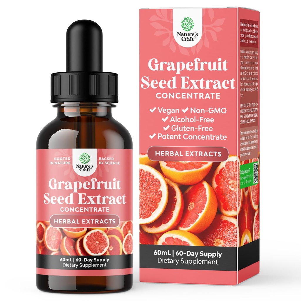 GSE Greipfruit Seed Extract Vedelik - Üks tilk päevas - Super Kontsentreeritud Viinamarjaseemne ekstrakt Vedelik tilgad rikas bioflavonoidid ja polüfenoolid soolestiku tervise ja immuunsüsteemi tugi - 2OZ - 60 Servings