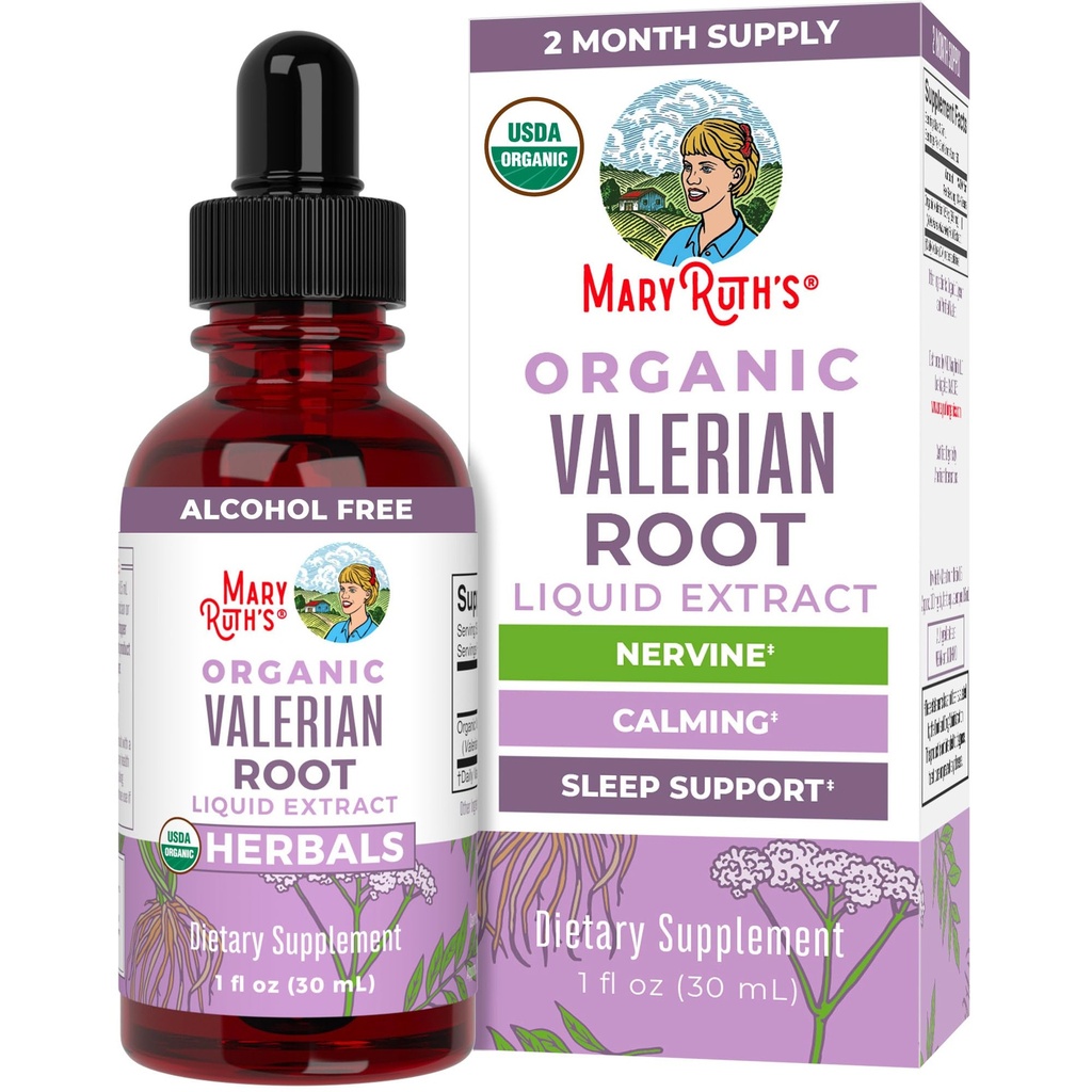 MaryRuth Organics Valerian Juur Vedelik tilgad | 2 kuu pakkumine | Suhkruvaba | USDA orgaaniline Valerian Juur tilgad | Toeta magada | Rahulik ja stressi leevendamine | Vegan | Mitte-GMO | Gluteenivaba | 60 Servingut