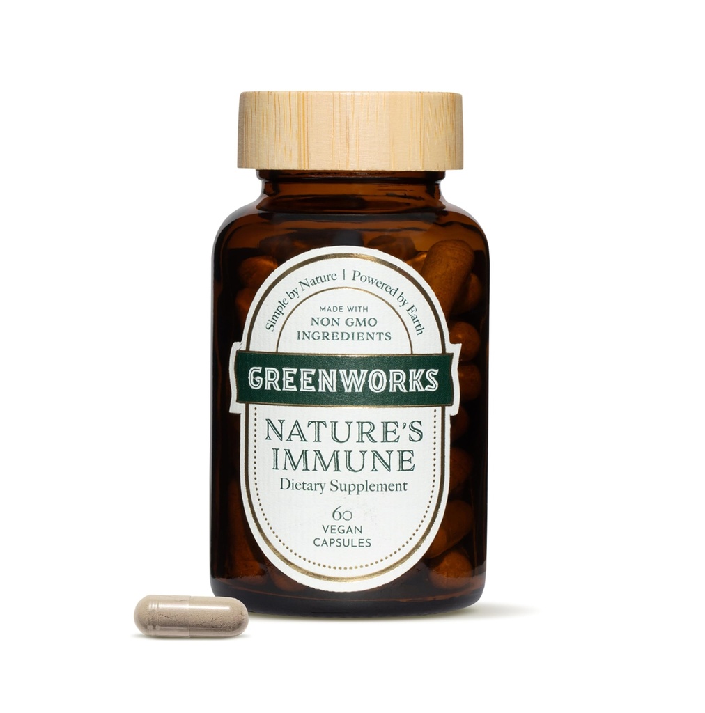 Greenworks Nature's Immune - orgaaniline igapäevane immuuntoetus leedrimarja, Echinacea, ingveri, kurkumi ja ravimseentega - Vegan, mitte-GMO, gluteenivaba - 30 serveerimist