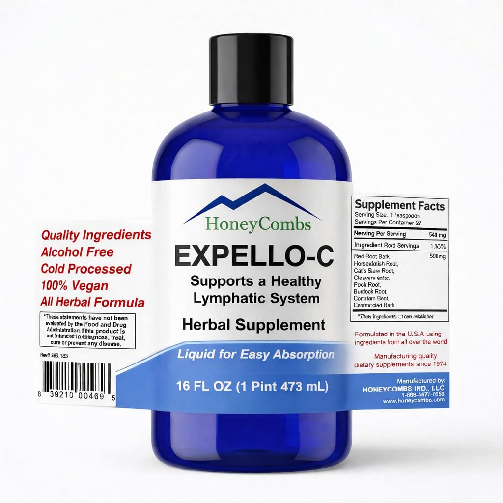 Expello-C - Ultimate Cellular Detox – Cleanse and Detox – Echinacea, Goldenseal & Red Clover Supplement – Alcohol-free Vedel Maks Cleanse, Neeru Puhastamine ja Süsteemi Booster, 16 Fl Oz.
