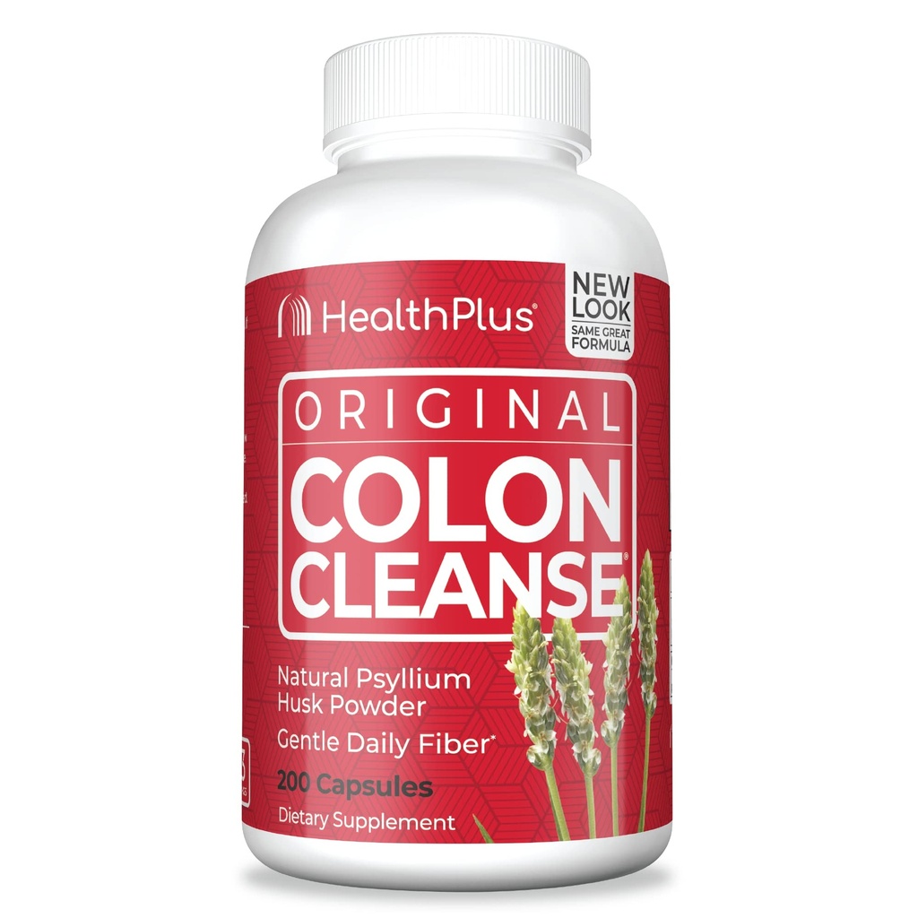 Health Plus Colon Cleanse Seedetrakti tugi | Kõik looduslikud igapäevased kiud toksiinide kõrvaldamiseks, et vähendada puhitust | toetab südame tervist | 200 kapslit, 33 serveerimist