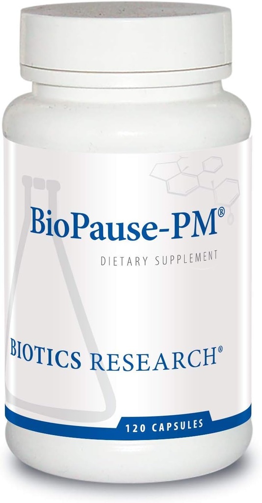Biotics Research BioPause PM Night Menopausal Support Hormonaalne tasakaal, Black Cohosh, Sidrun Balm, Passionflower, soodustab lõõgastust ja rahulikkust, reguleerib tsirkadiaanseid rütmi, magada regulaarselt 120Caps