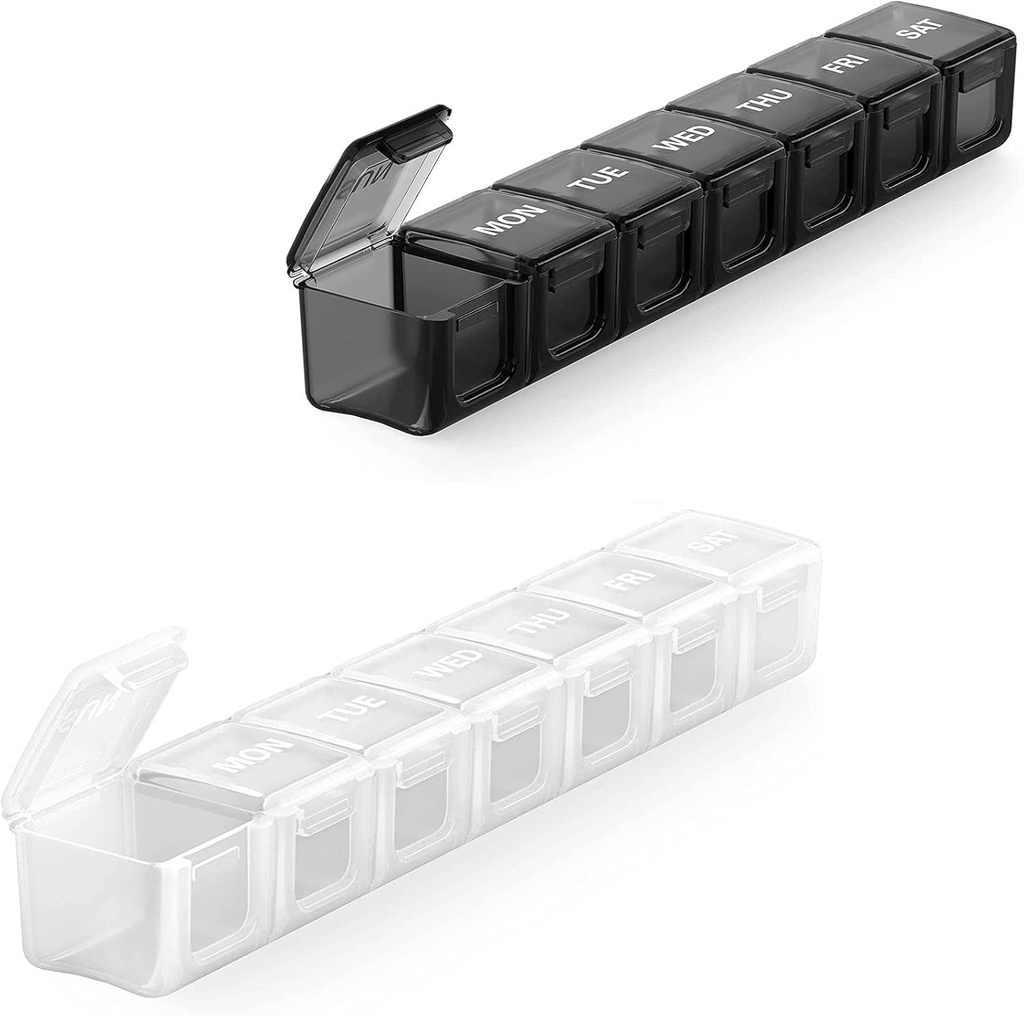 2 Pakend Extra Big Pill Korraldaja, Sukuos Weekly Pill Box, Pill Case, Meditsiin Korraldaja vitamiine, kalaõli või toidulisandeid