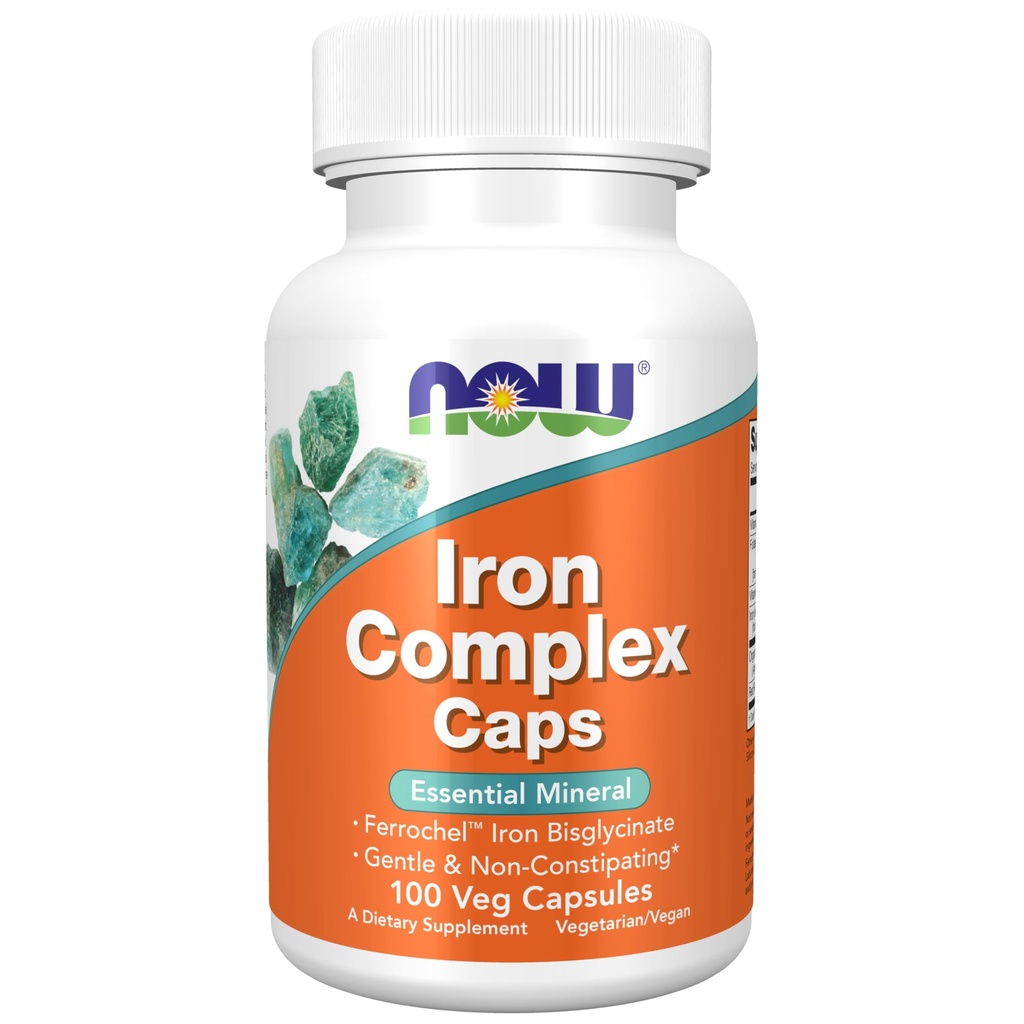 NOW Foods Supplements, Raudkompleks kapslid, Mitte-Kõhukinnisus *, Essential Mineral, 100 Veg kapslid