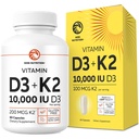 Vitamiin D3 K2 5000 RÜ immuunsüsteemile, Tugevad Luud Ja Hammaste Tugi | Vit D3 125mcg, Vit K2 MK7 100mcg, Kaltsium 210mg & BioPerine | 3. osapool Testitud, Mitte-GMO | 60 kapslit (2 kuu tarnimine)