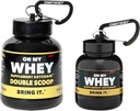 ONMYWHEY Protein Powder Container minna - reisi veepudeli lehter segud, kaasaskantavad Pre Workout Supplement konteinerid ja Dispenser lehtrid, Mini Preworkout täiendused Hoidja Keychain pudelid