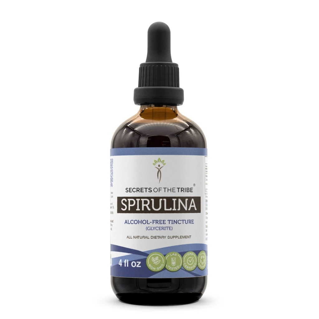 Saladused Hõimu Spirulina Alkoholivaba Vedelik ekstrakt, Spirulina (Arthrospira Platensis) Tinktuuri täiendus (4 FL OZ)