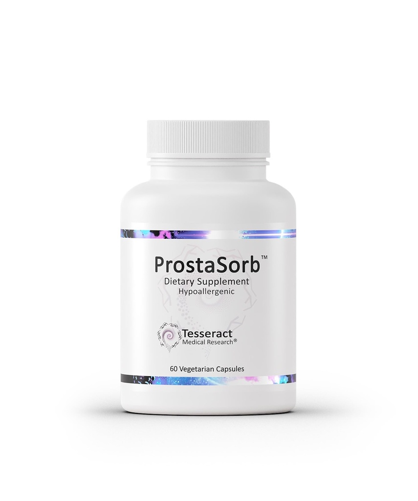 Tesseract ProstaSorb, eesnäärme toidulisandid Saw Palmetto, Pygeumi ja kõrvitsaga meestele, toetab tervislikku eesnäärme funktsiooni, põie tühjendamist, kuseteede voolu, gluteenivaba, 60 taimekapslit