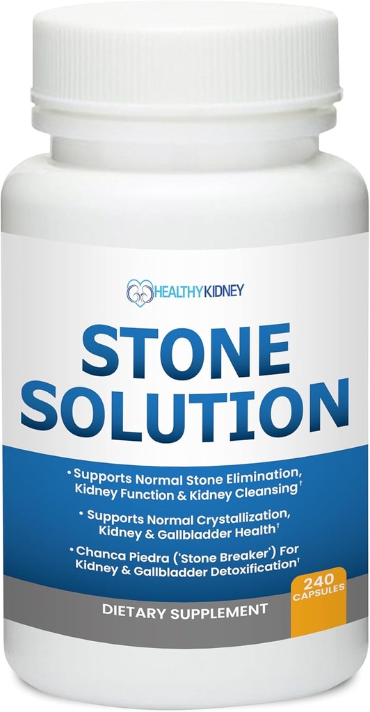 Stone Solution Capsules - Natural Dissolver, Neerukivi Toetus & Neeru Puhastaja, 60 Servings + Bio Fiber, Neeru Puhastamine Detox & Remont - Restorative Neerutoetus & Neerulisa, 2.5LBS