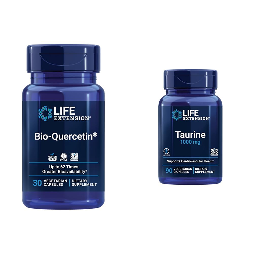 Elu pikendamine Bio- Quartsetin 30 kapslit & Tauriin 1000 mg 90 kapslit Pakett