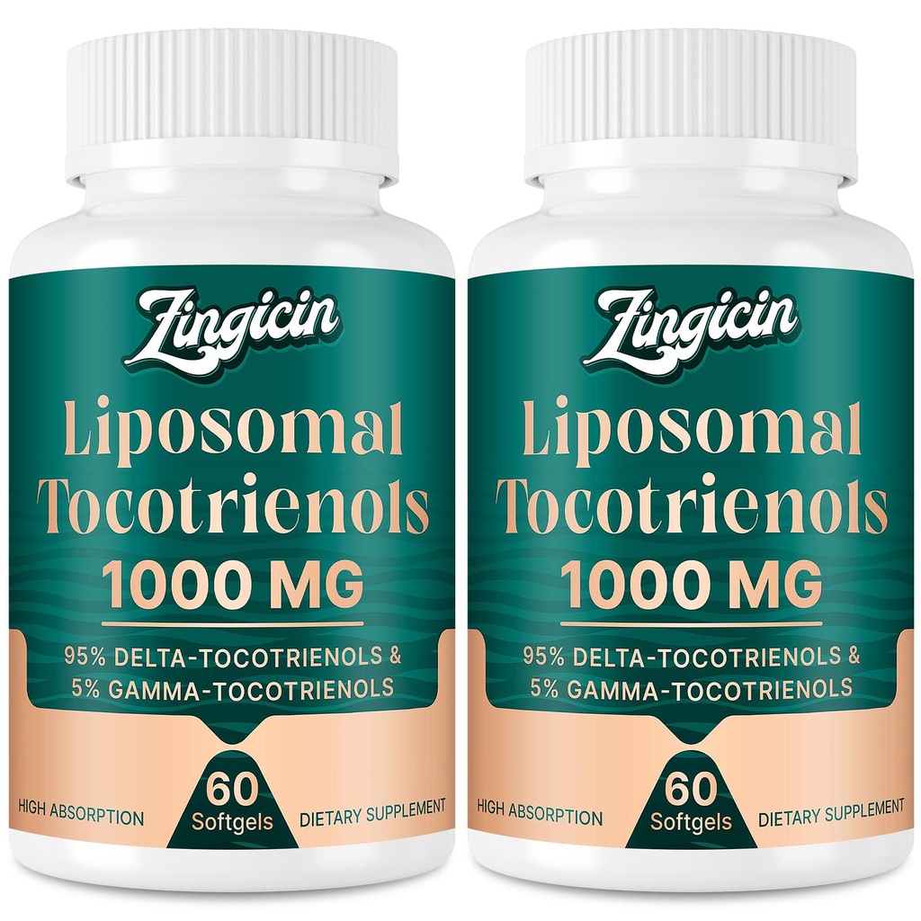 Vitamiin E tokotrienoolid - Liposomaalsed tokotrienoolid Lisa 1000mg, Väga Absorbeeruv Delta Tokotrienool ja Gamma Tokotrienool Luude Tervise Ja Antioksüdant Toetus, 120 Softgels